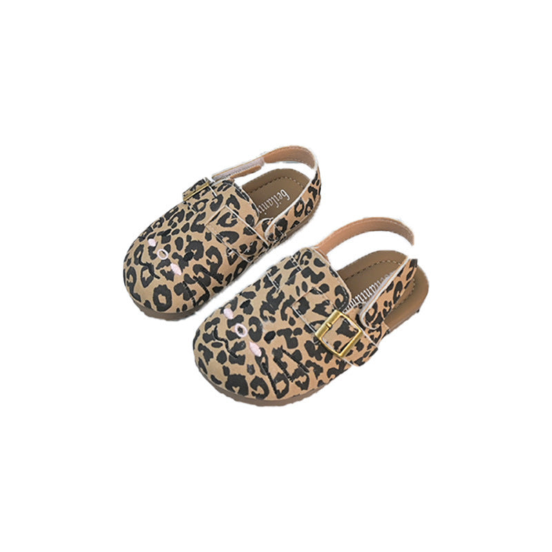 Vancahao girls' foreign trade sandals  summer new korean style children's softwood toe cap flats korean birkenstock shoes