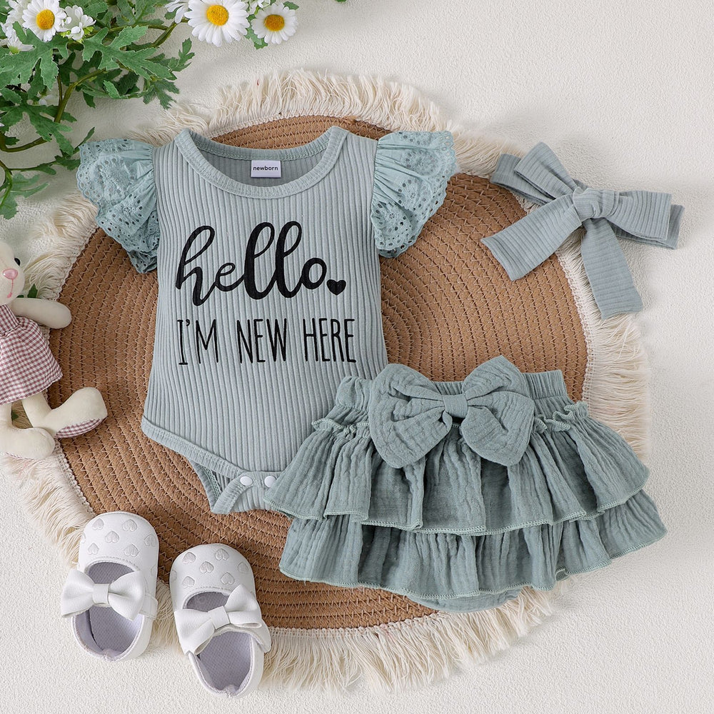 Children's clothing heeeo i'm new here mesh sleeve pit strips  cross-border
