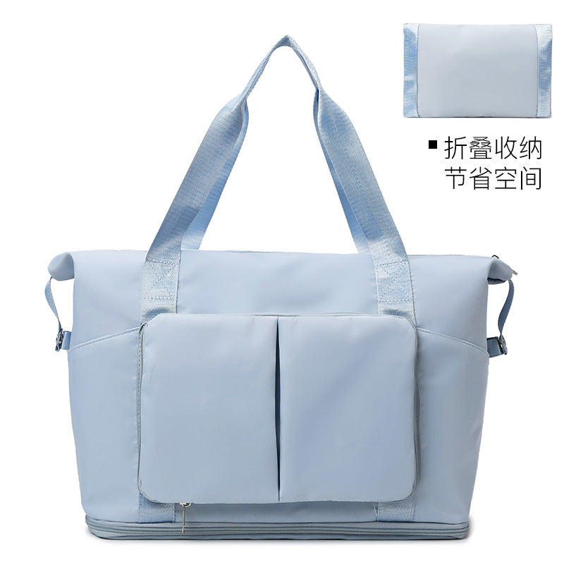 Portable folding sports fitness bag dry and wet separation short-distance travel bag men and women expandable moving luggage storage bag