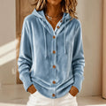 fashion cross-border export women's independent station gold velvet loose button long sleevessweatshirttops with hood