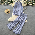 Lazy style red shirt loose pantstwo-piece set female autum lapel fashionloosework clothingfashionablesuit