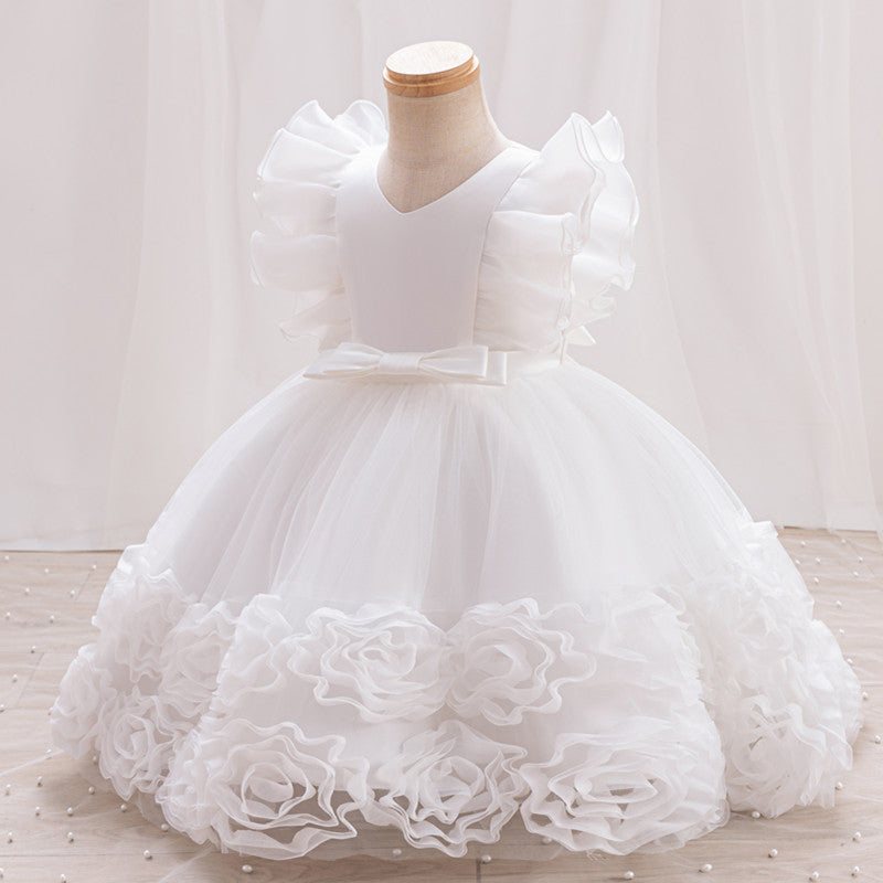 kids dress princess skirt western style girl mesh tutu skirt piano performance dress baby girl dress summer