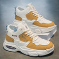 2025 spring new men's breathable high-top sneakers: trendy, versatile, chunky sole casual dad shoes for teens and young adults