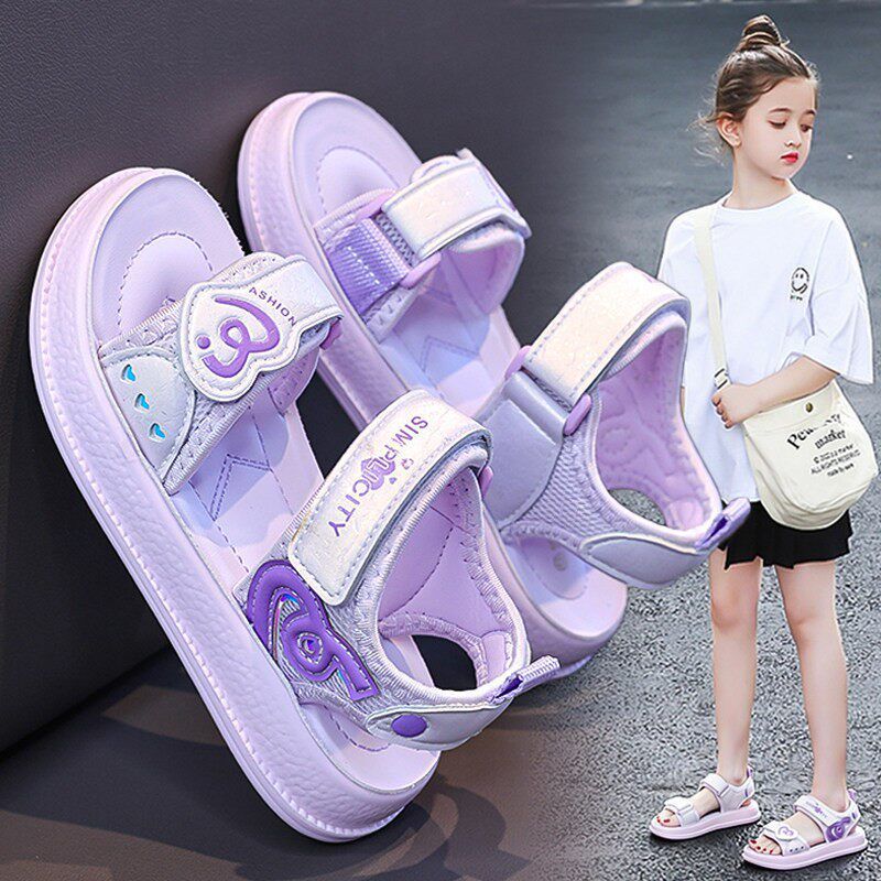 British dgkp girls' princess sandals, new  spring/summer fashion soft-soled kids' beach shoes, girls' sandals and slippers