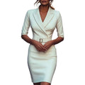 autumn new european and american style elegant tie-waist dress