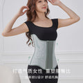 17-bone [lucky bird totem] latex waist cincher corset tight body shaping girdle sports belt fishbone girdle for women