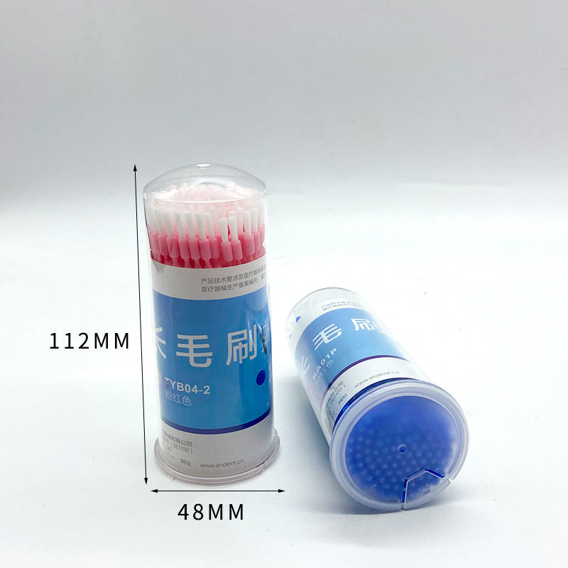 Dental small hair brush single head medicine stick long hair brush disposable medicine stick fluoride brush medicine brush 100 pcs/box