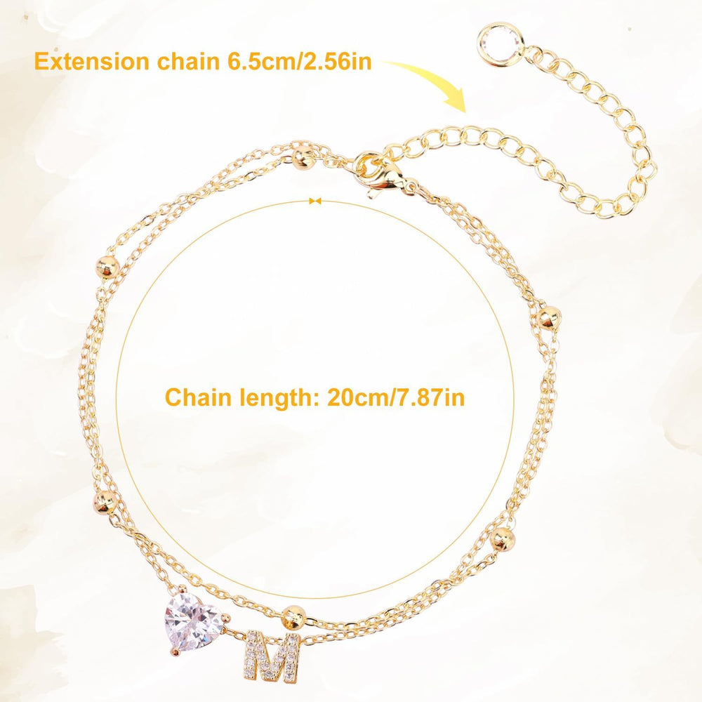 amazon european and american style 26 initial letters fashionable love layered rice beads personalized anklet