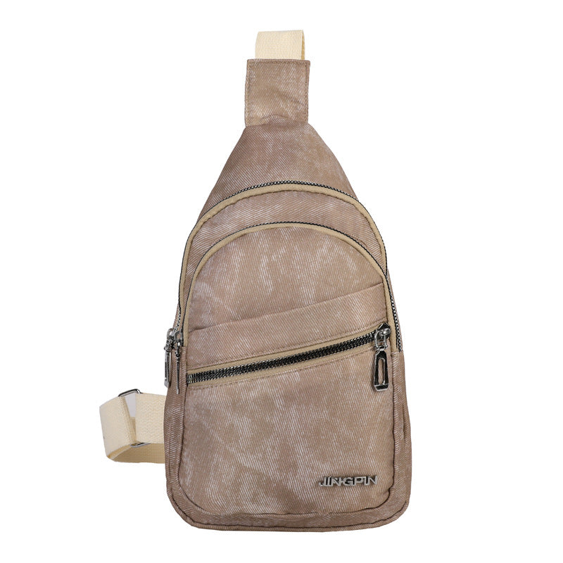 Chest bag Korean version versatile soft leather backpack casual fashion women's large capacity travel shoulder bag messenger bag breast bag