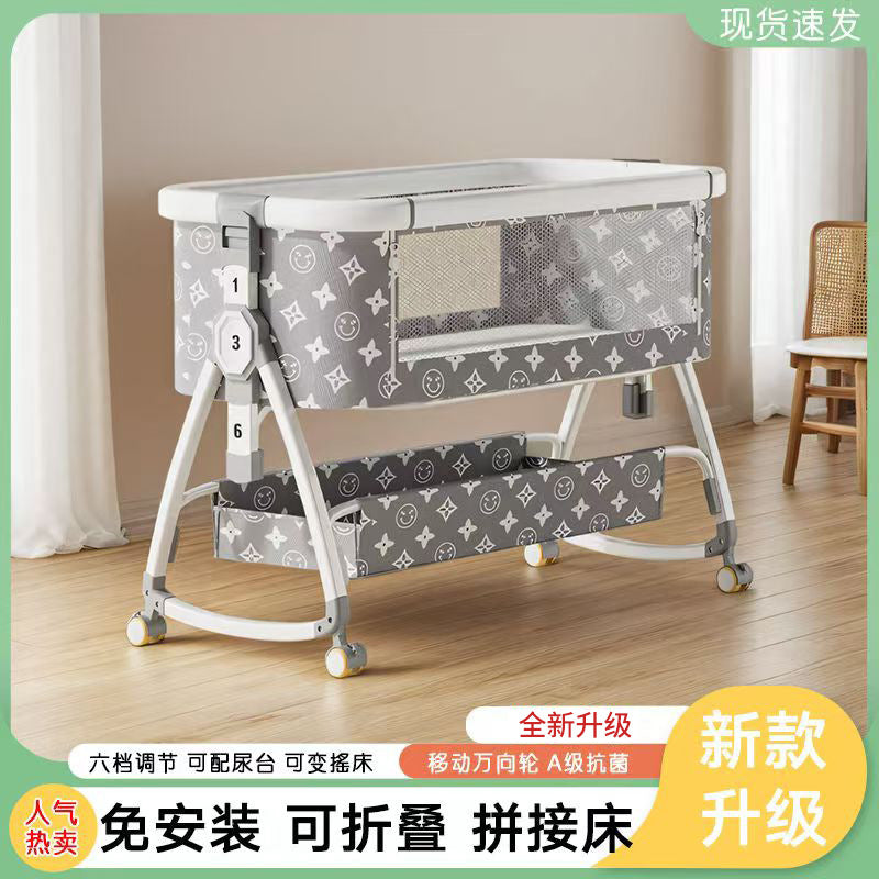 Baby crib - portable, foldable, multi-functional bassinet - newborn & toddler convertible bed