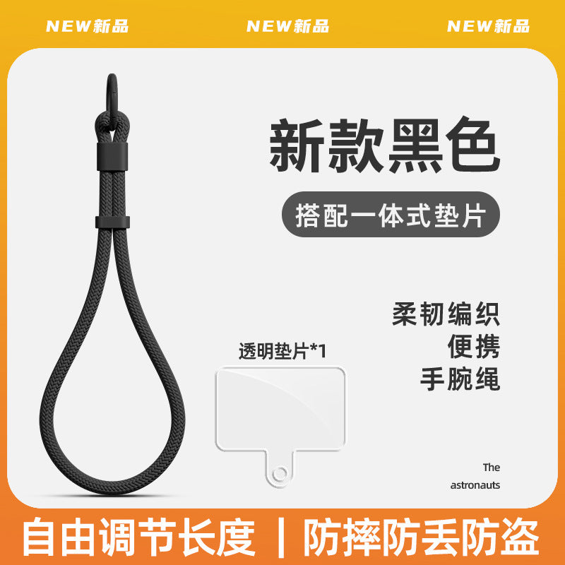 New adjustable buckle short phone lanyard - durable, sturdy, drop-proof, minimalist braided wrist strap for men and women
