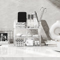Cosmetic organizer - desktop dustproof premium vanity table makeup & lipstick acrylic drawer storage rack