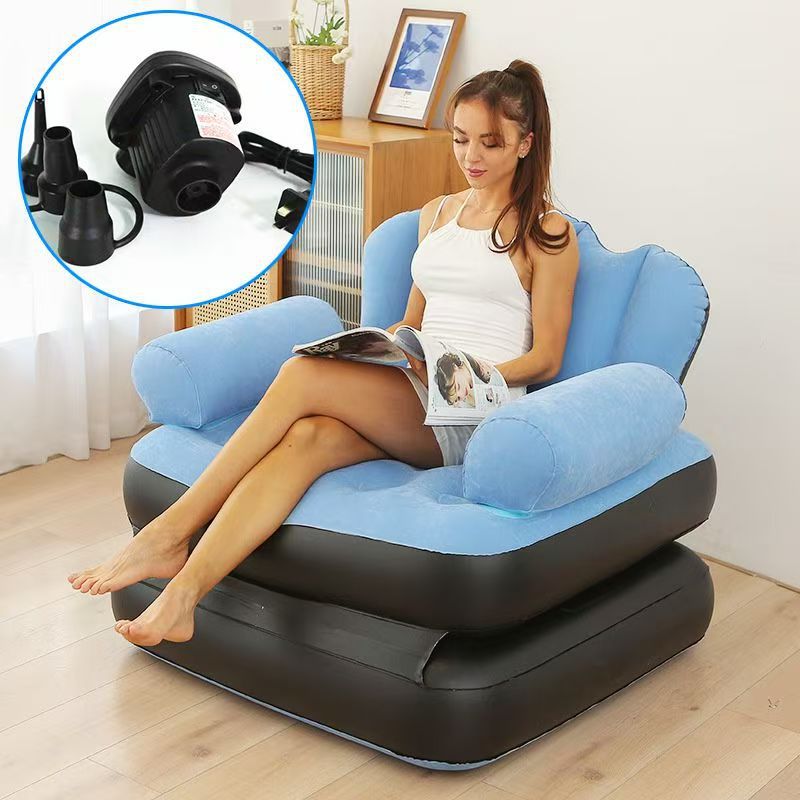 Compression sofa inflatable sofa pvc flocking lazy sofa lounge chair in stock air cushion rest chair