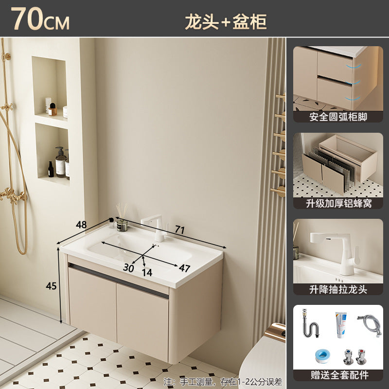 Bathroom cabinet ceramic all-in-one basin bathroom bathroom bathroom cabinet wash basin wash basin wash basin combination honeycomb aluminum