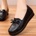 Live broadcast dropshipping soft leather soft bottom ladieswear shoes flatsabrasion resistantwaterproofbows work shoes micro business group purchase