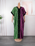 e-commerce  independent station african plus size women's clothing velvet sequined dress patchwork printed robe