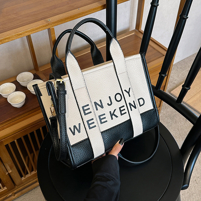 export tote bag lychee pattern women's satchel bag classy fashionprintingletter shoulder crossbody bag