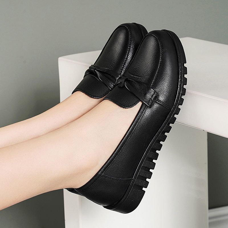 【100% soft leather】comfortable leather shoes for women - soft upper & sole, anti-slip, flat shoes for seniors & middle-aged women