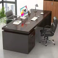 Modern home office desk computer table with chair, thickened desktop study table, office executive writing desk