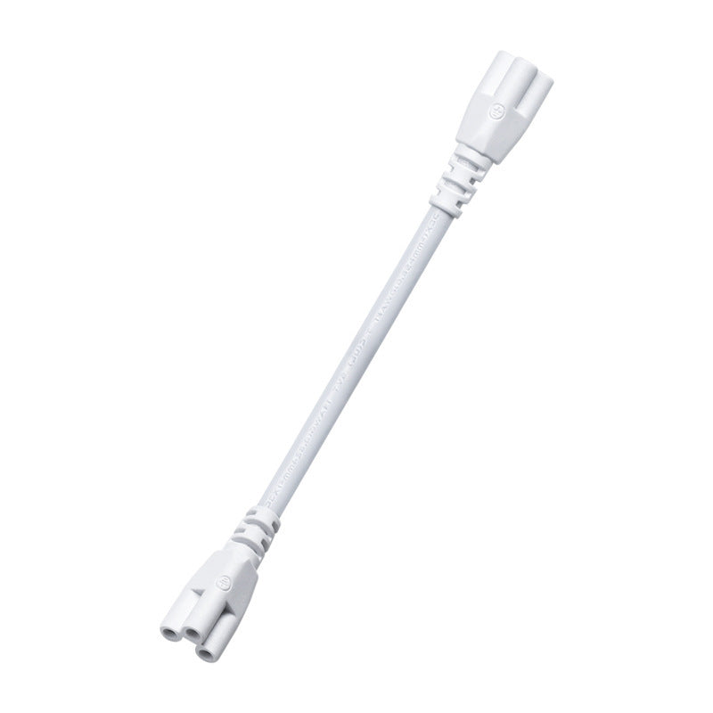 Wholesale t4t5t8led fluorescent lamp bracket cable 30cm double-ended connecting cable pure copper plum blossom head three-core power cord