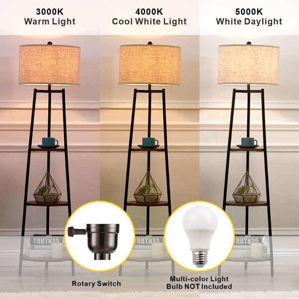 Cross-border floor lamp standing reading lamp with bookshelf modern high pole lamp living room bedroom furniture lighting lamp