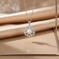 8442 pearl round steel color necklace