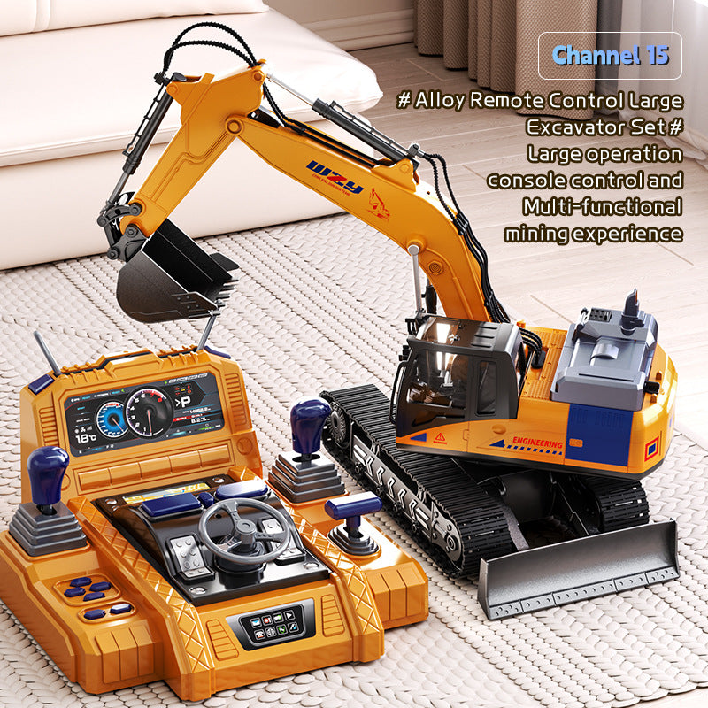 best-selling jumbo remote control multi-functional control panel light and music excavator, a big toy for boys' construction vehicle enthusiasts