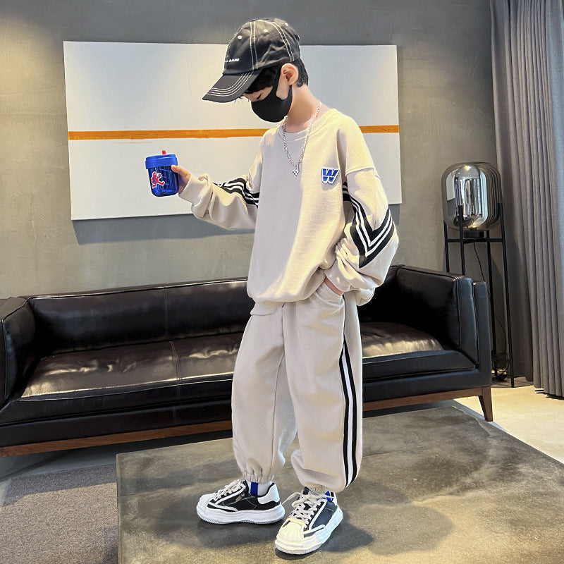 Boys' fall tracksuit set - new  collection - mid-to-large size boys' sweatshirt and sweatpants - spring/autumn casual trendy kids' clothing