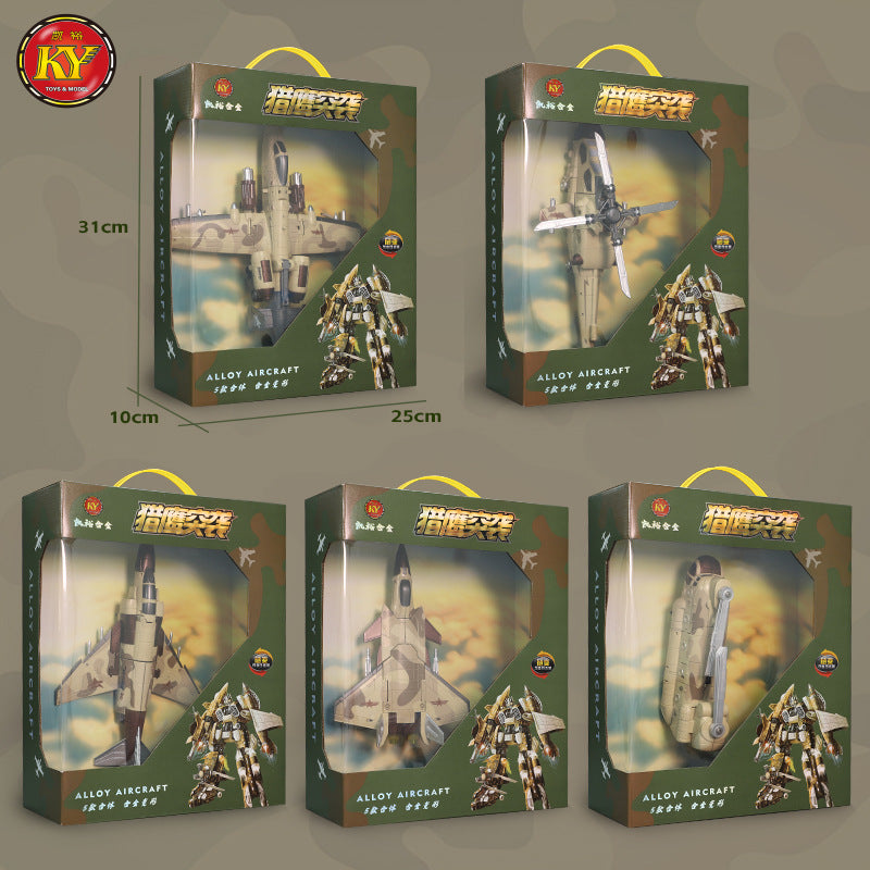 domestic sales alloy deformation mecha can be combined into five-in-one robot toys for boys to assemble and exercise