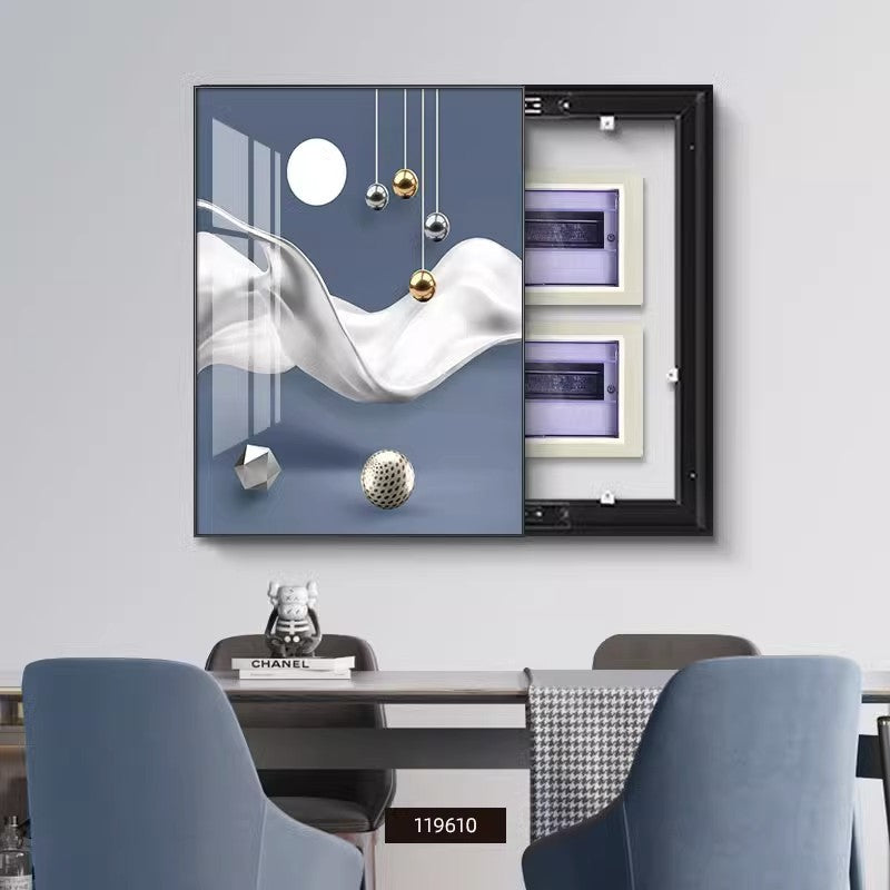 Light luxury vertical meter box decorative painting Modern simple distribution box Weak current box Electric switch box decoration blocking hanging painting
