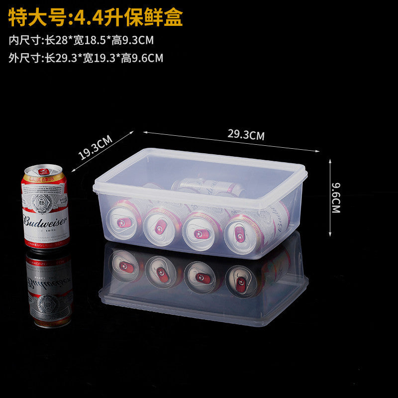 Rectangle transparent crisper food grade sealed box with lid refrigerator storage box kitchen plastic box lunch box wholesale