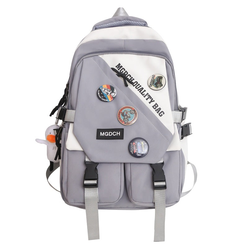 New large-capacity travel computer backpack, junior high school student schoolbag, light weight, strong and durable, waterproof backpack.