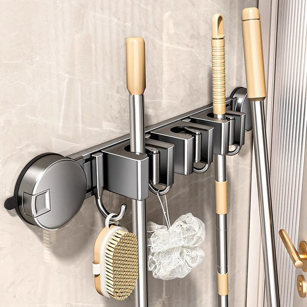 Toilet suction cup mop wall hanging clip bathroom non-punching artifact fixed hook buckle broom storage hanger