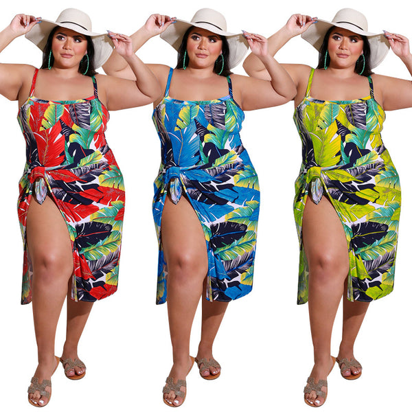 MY650  large-size women's clothing 2021 summer new printing cool and sexy swimwear chiffon shawl