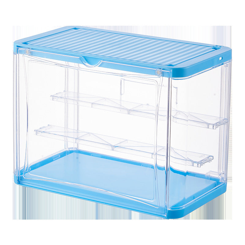 Display rack Wall-mounted dust-proof with lamp storage figure No punching Transparent household building block Toy display shelf