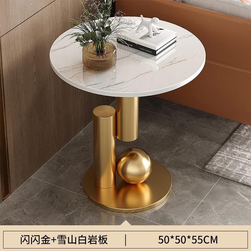 Creative accessible luxury round slate coffee table table balcony office sofa living room small apartment small table side table bedside