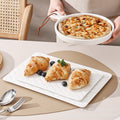 Nordic ceramic cake plate pure white square plate dessert display plate baking tableware buffet round pizza plate