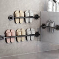 Towel rack bathroom punch-free storage rack bathroom wall-mounted kitchen single pole towel bar slipper rack storage rod