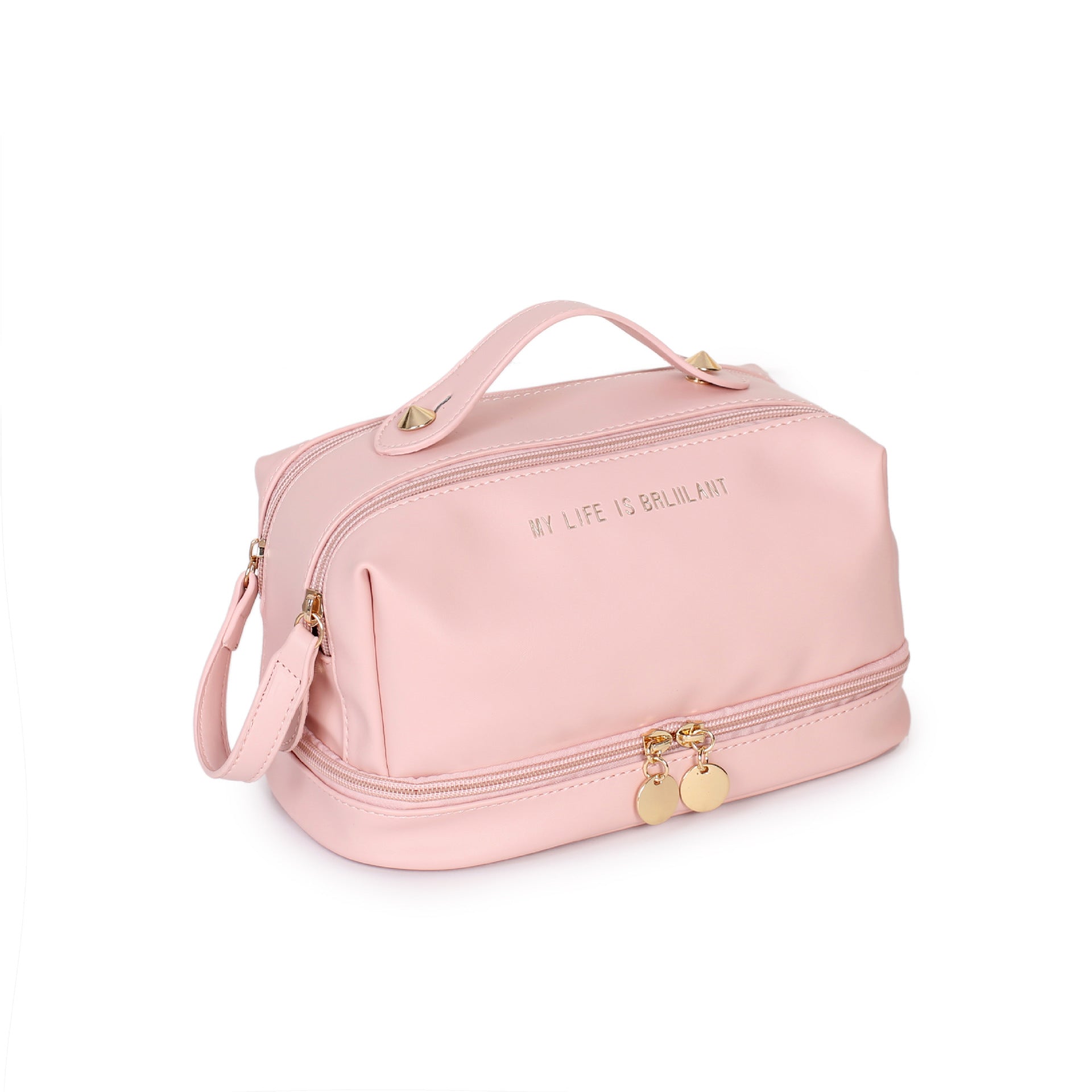 Premium sense portable large-capacity cosmetic bag travel waterproof toilet bag double-layer partition cosmetic storage bag