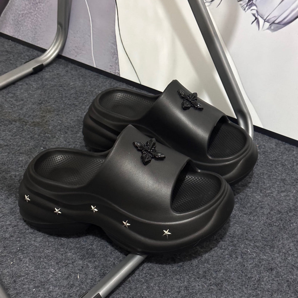 8cm new platform slides for women - summer casual outdoor fashion, super comfortable, height increasing, trendy bestseller sandals