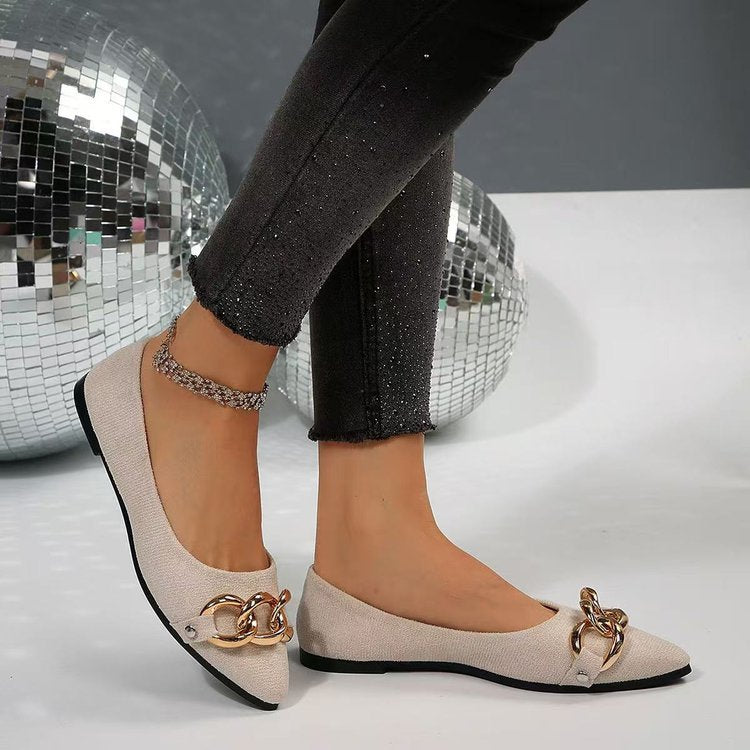 Exportplus size pointed toe flats women's flats shoes spring & fallnew arrival fairy shoes easiest for matchflats soft leather soft bottom doudou shoes