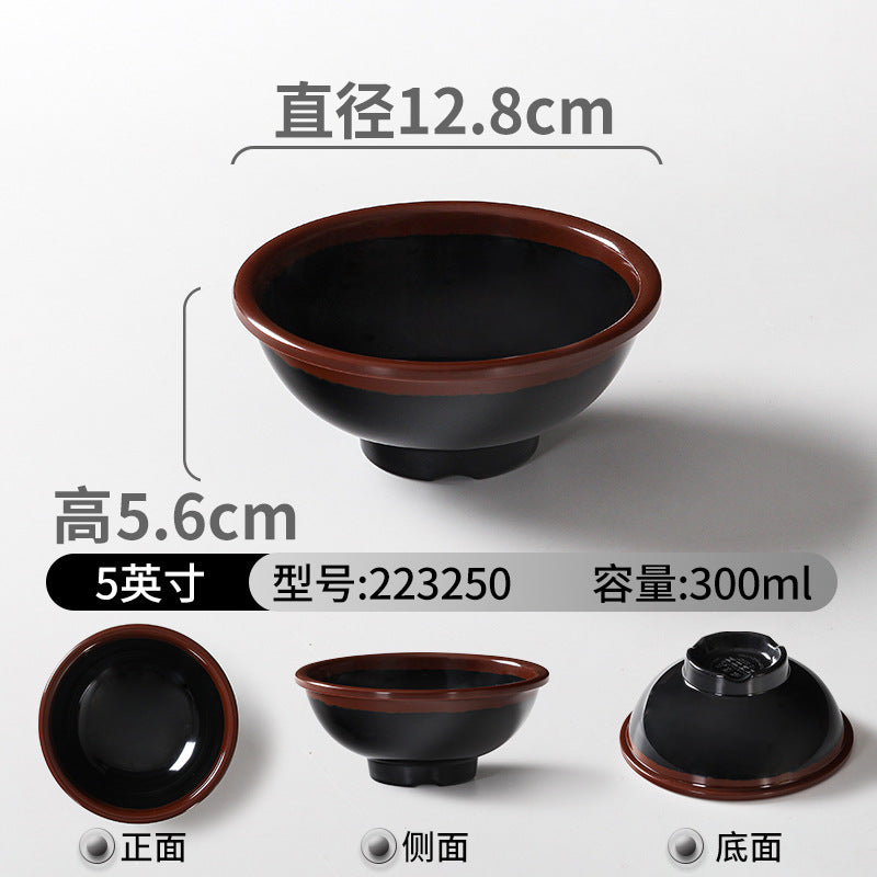 Melamine tableware plate commercial hot pot restaurant serving plate restaurant restaurant plate retro nostalgic barbecue side dish plate