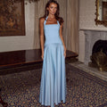 Aliexpress fashion style women's clothing  summer new arrivalelegant waist long skirt halter patchwork backless dress women