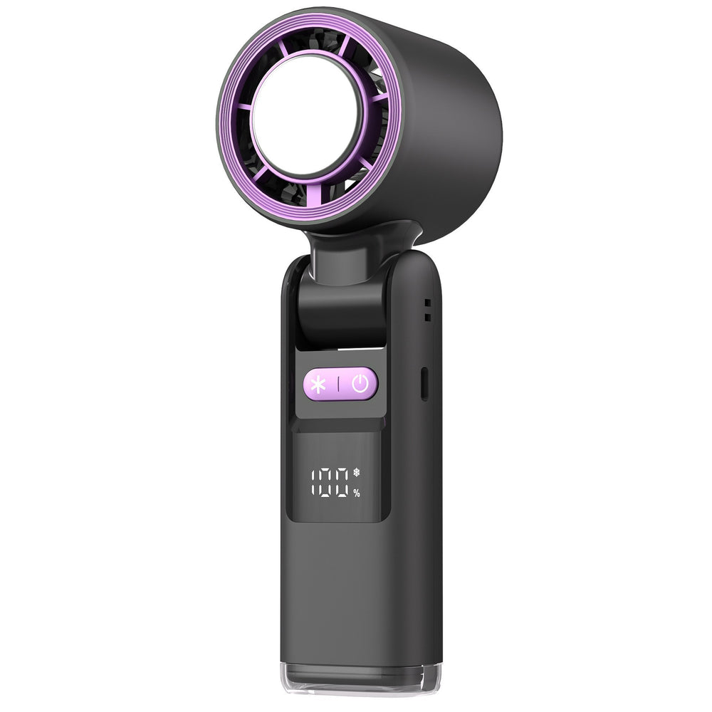 2026 new handheld neck fan with digital display, usb rechargeable, mini portable outdoor camping fan - powerful wind, low power consumption