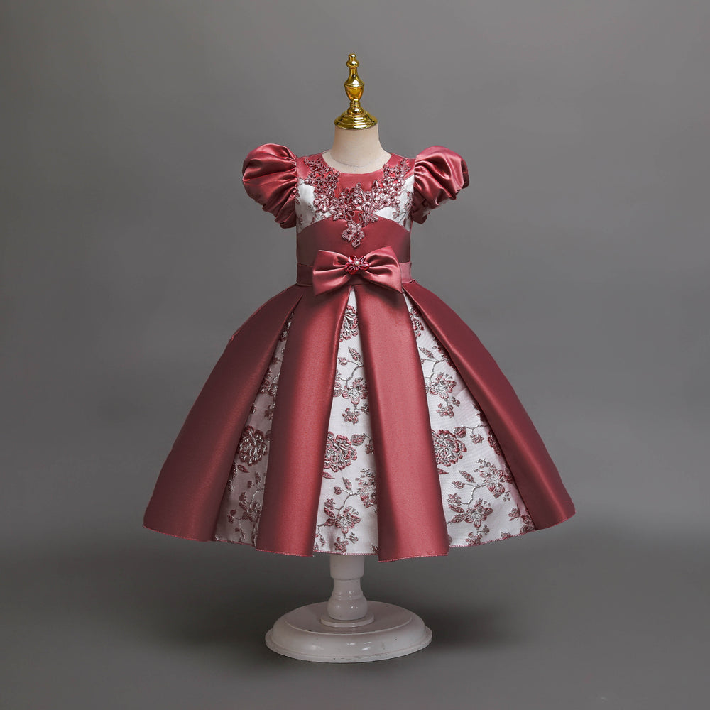 New arrivalin stockchildren's clothing female flower girl dress section cloth pattern princess dress model catwalk dress kids dress
