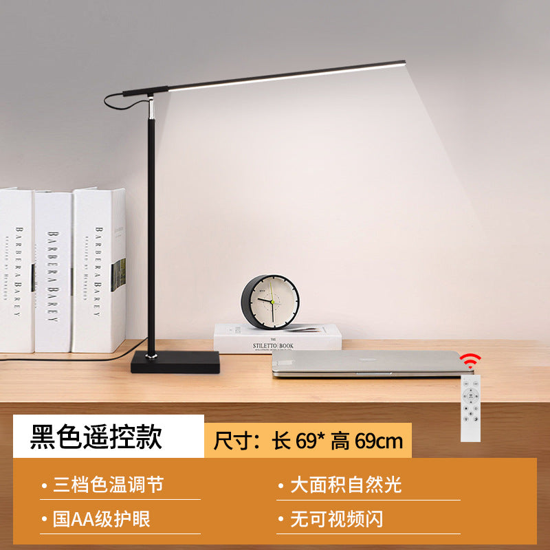 Led desk reading lamp - eye protection study light for kids, college students, dorm room bedside table - full spectrum learning lamp
