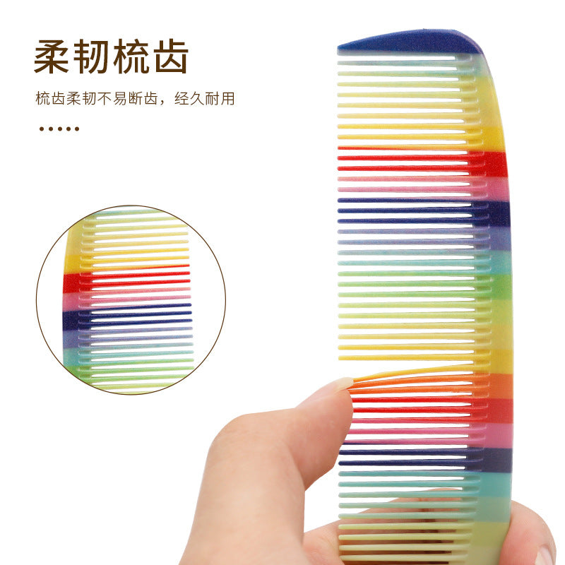 Ingrid Rainbow Cutting Comb Hair Salon Special Zone Positioning Anti-static Rainbow Comb Hairdressing Tip Tail Highlighting Comb