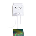 Us standard 1-to-6 power strip with 2 usb and 2 pd fast charging ports, us plug power adapter, multi-outlet socket for home use