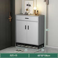 Entryway shoe cabinet storage organizer, large capacity shoe rack, indoor home shoe cabinet, hallway aisle shoe changing bench