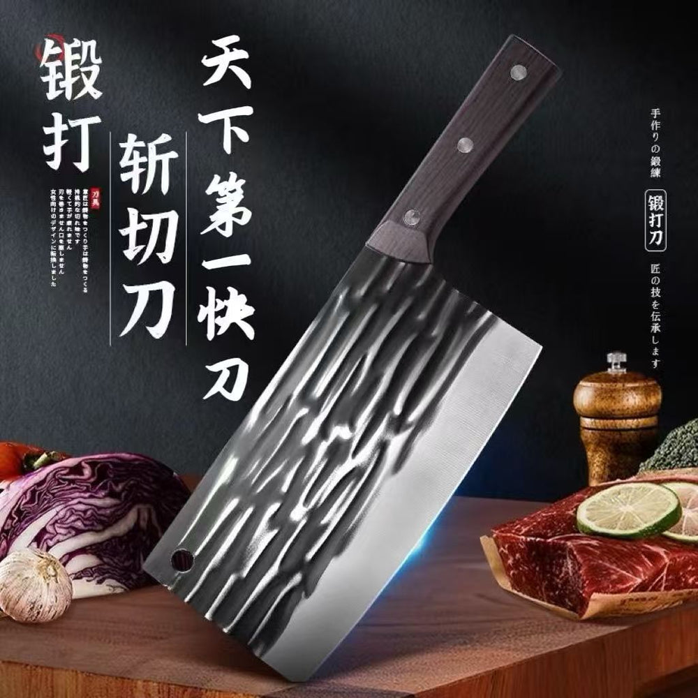 Striped fish-killing household knife, fish-killing forged chopping dual-purpose knife, household kitchen knife, stainless steel hotel commercial chef's knife